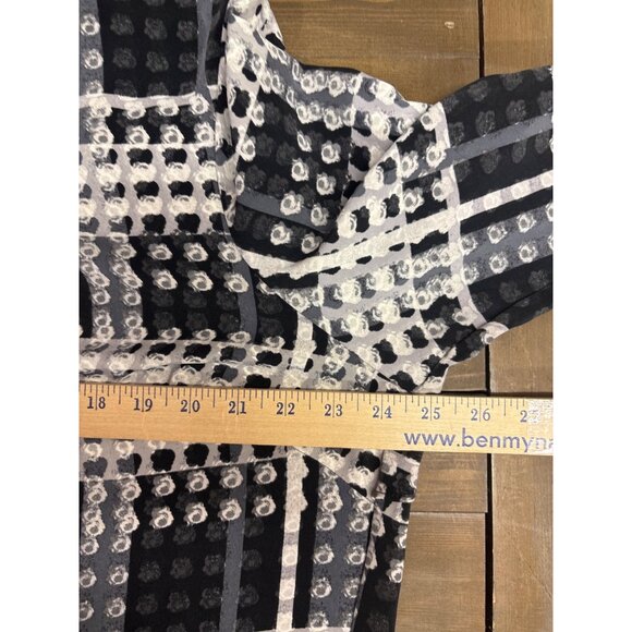 Thakoon For Designation Black & White Geometric Print Long Sleeve Dress XL - Picture 6 of 6